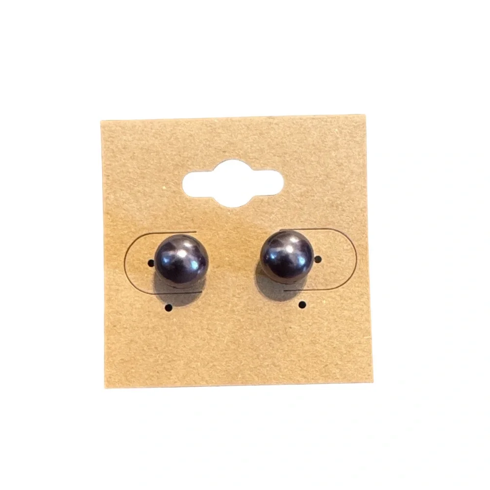 Elegant Purple Faux Pearl Stud Earrings